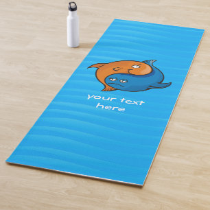 Tapete De Yoga Desenhos animados dos peixes de Yin Yang