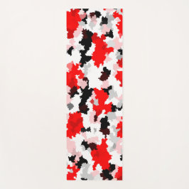 Tapete De Yoga Design abstrato do Camo Branco Preto Vermelho