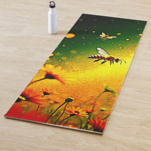 Tapete De Yoga Design de Alegria de Pólen de Abelhas