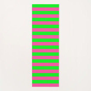 Tapete De Yoga Design de faixa rosa e verde