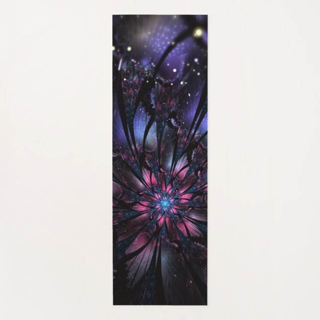 Tapete De Yoga design de flor fractal abstrato. (Frente)