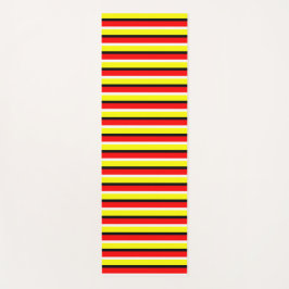 Tapete De Yoga Design de Padrão de Faixa Amarela Vermelha