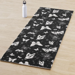 Tapete De Yoga Design de Padrão de Ilustração de Borboleta Branca