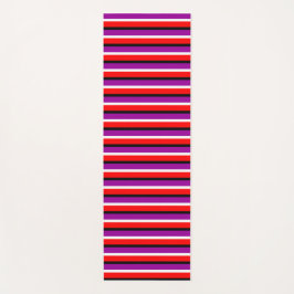 Tapete De Yoga Design de Padrão de Stripe Roxo Vermelho