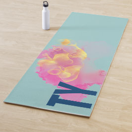 Tapete De Yoga Design De Tinta De Fluxo Chic, Pink Yellow Persona