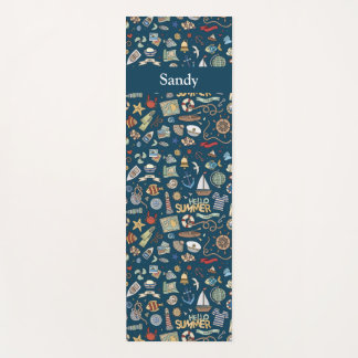 Tapete De Yoga Design náutica de praia costeira divertida