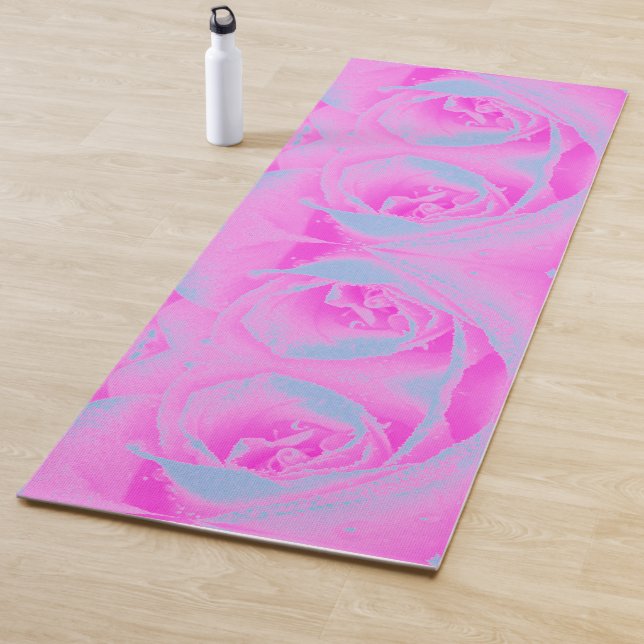Tapete De Yoga Detalhe do Rosa azul-claro e rosa-quente perfeito (In Situ)