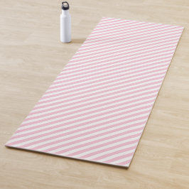 Tapete De Yoga Diagonal white and pink stripes pattern