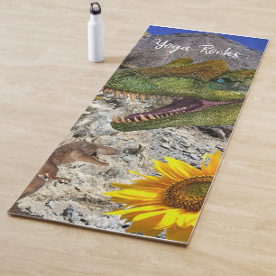 Tapete De Yoga Dinossauro Floral Girassol Yoga Mat