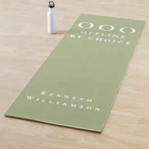 Tapete De Yoga Diversão Personalizado Verde Salvia Branco OOO Min