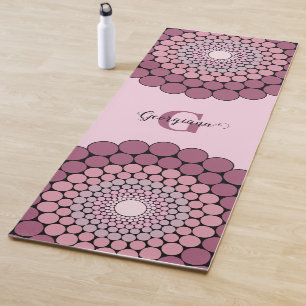 Tapete De Yoga Dot Floral Rosa Radiante Personalizado Dusky Manda