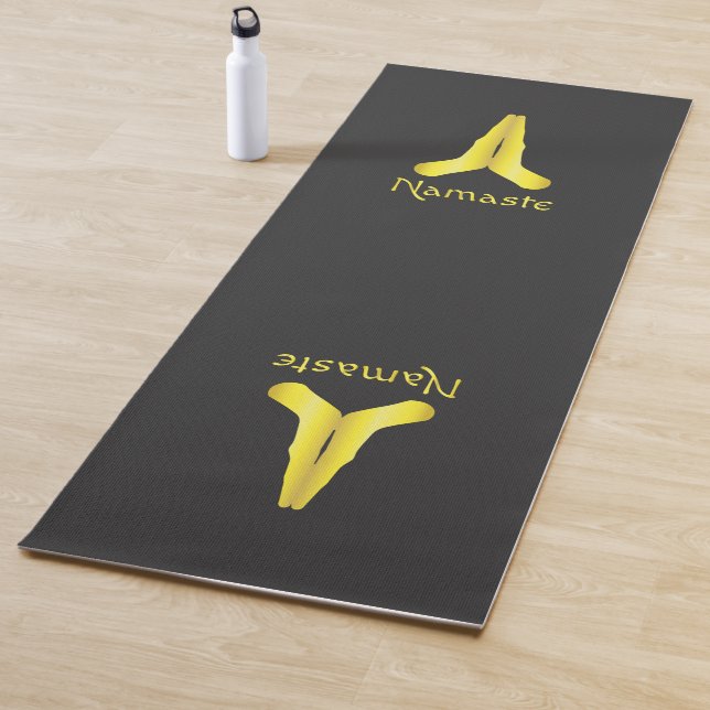 Tapete De Yoga Dourado em Black Namaste Mudra Manta Yoga Mat (In Situ)