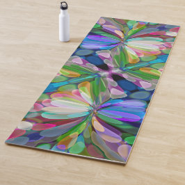 Tapete De Yoga Dragonfly Garden Abstrato Floral