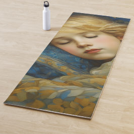 Tapete De Yoga Dreamy Dormindo Criança em Filha Floral