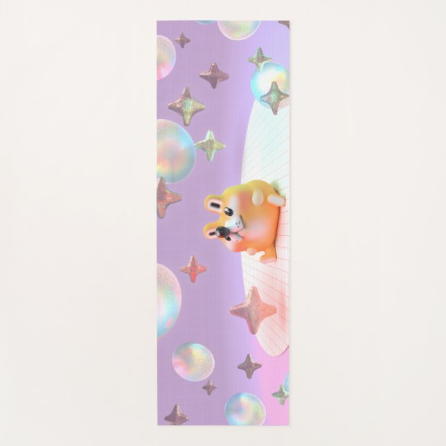 Tapete De Yoga Dreamy little bear, bubbles, and stars- yoga mat (Frente)