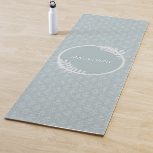 Tapete De Yoga Dusty Blue Elegant Damask Personalizado
