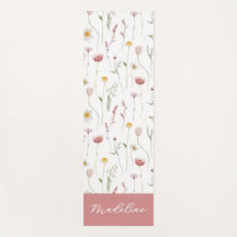 Dusty Pink Wildflower Watercolor Monogram Name