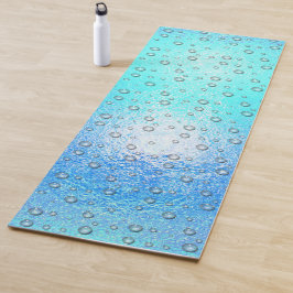 Tapete De Yoga Efeito de Água, Textura Congelada com Gotas de Águ