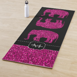 Tapete De Yoga Elefante rosa quente brilhante Monograma falsos br