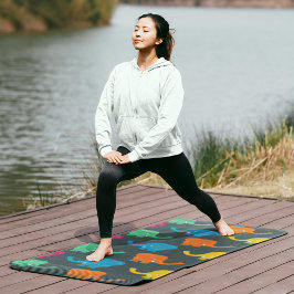 Tapete De Yoga elefantes coloridos