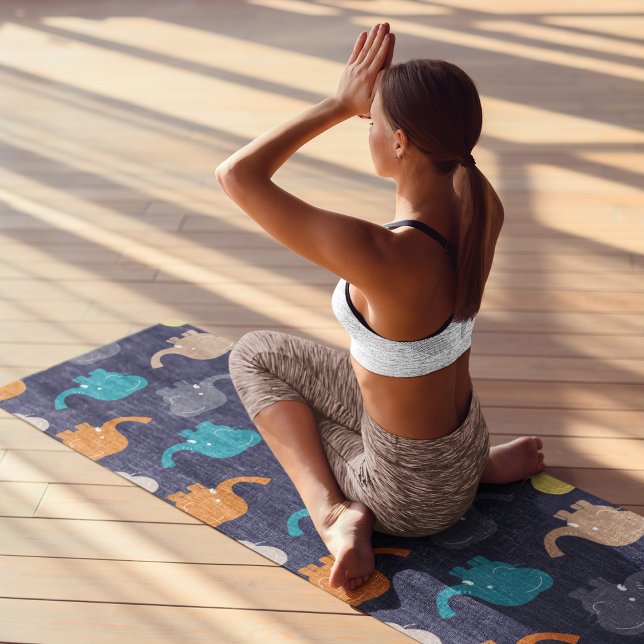 Tapete De Yoga elefantes de desenho animado (Criador carregado)