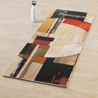 Tapete De Yoga Elegância Celestial: Exploração de Abstrato em Bei