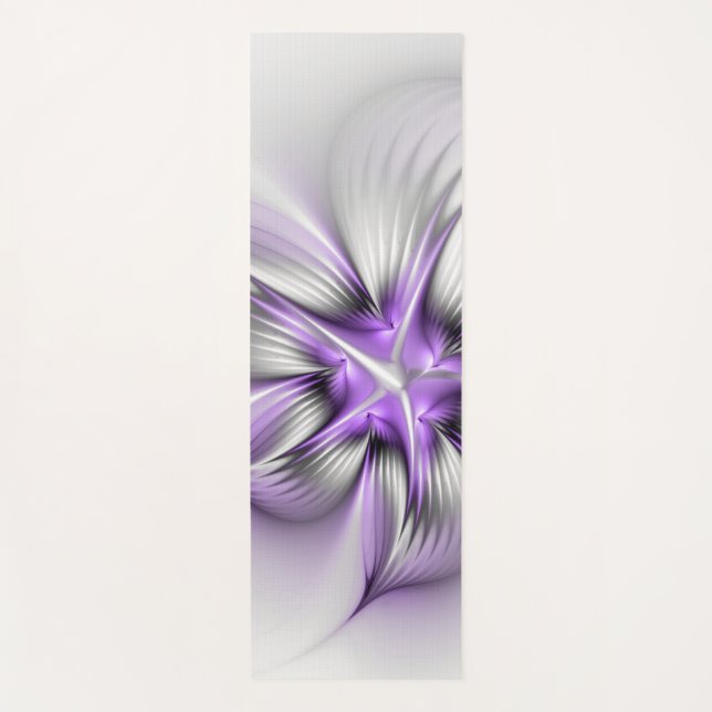 Tapete De Yoga Elegância Floral Moderna Abstrato Violet Art (Frente)