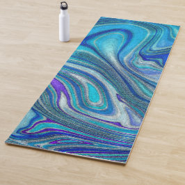Tapete De Yoga Elegante Aquamarine Paua Rainbow Shell Inspirado