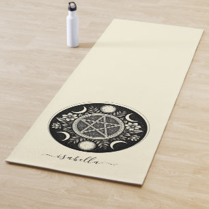 Tapete De Yoga Elegante Celestial Sun Moon Personalizado
