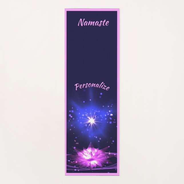 Tapete De Yoga Elegante Crystal Lotus Flower Zen Yoga Namaste (Frente)