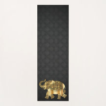 Elegante  Damasco Dourado Paisley Elefante