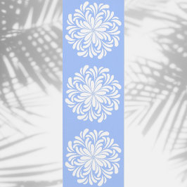 Tapete De Yoga Elegante Floral Mandala Branco e Azul