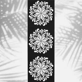 Tapete De Yoga Elegante Floral Mandala Branco e Preto