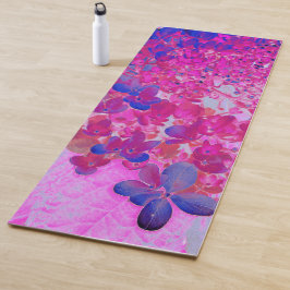 Tapete De Yoga Elegante Fúchsia e Iluminismo Azul Escuro