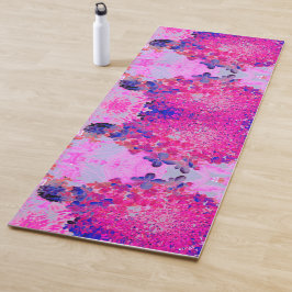 Tapete De Yoga Elegante Fúchsia e Iluminismo Azul Escuro