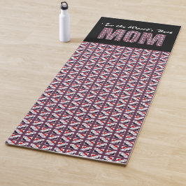 Tapete De Yoga Elegante padrão geométrico de ameixa profunda e ve