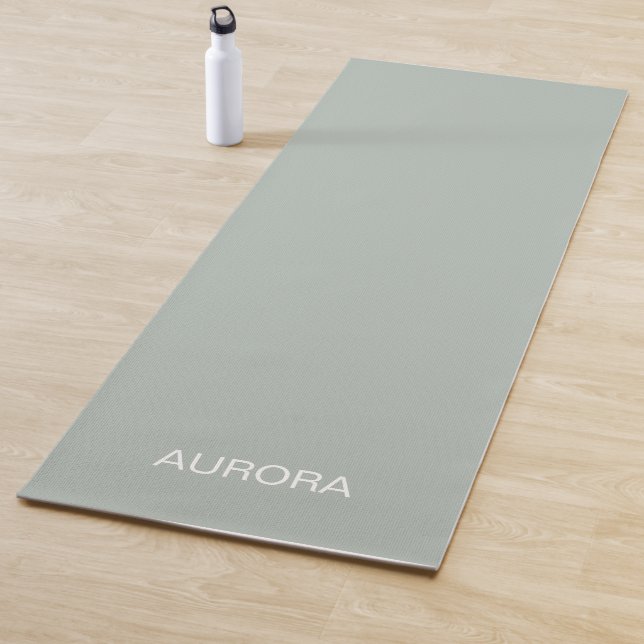 Tapete De Yoga Elegante Sage Green Personalization Name Yoga Mat (In Situ)