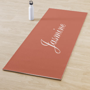 Tapete De Yoga Elegante Terracotta Nome Personalizado Yoga Mat