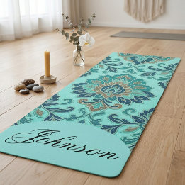 Tapete De Yoga Elegantes Mandalas Damask Zen Geometria Sagrada Ve