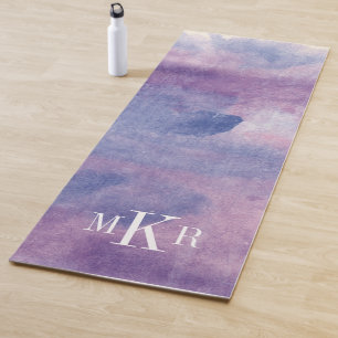 Tapete De Yoga Embaçamento roxo II do monograma  