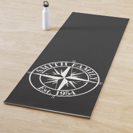Tapete De Yoga Emblema personalizável do monograma de estrela de 