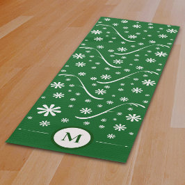 Tapete De Yoga Emerald Green Flower Power Monograma Yoga Mat