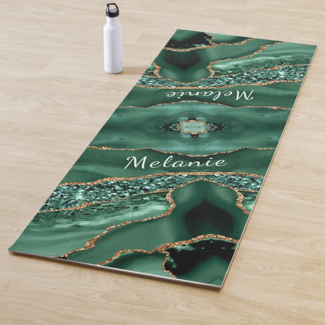 Tapete De Yoga Emerald Verde Personalizado Seu Nome Yoga Mat (In Situ)