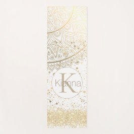 Tapete De Yoga Encantando Mandala com Douradas Estrelas sobre Bra