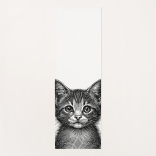 Tapete De Yoga Esboço Adorável de Gato Jovem
