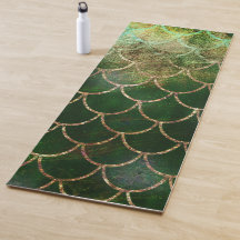 Escamas de Peixe Sereia com Brilho Verde e Dourado