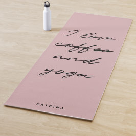 Tapete De Yoga Escrita Minimalista Cor-de-rosa brilhante Adoro ca