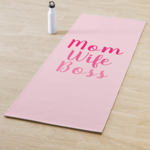 Tapete De Yoga Escrita personalizada de rosa claro da esposa da m