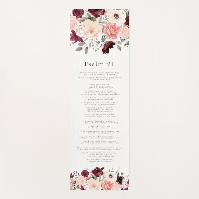 Tapete De Yoga Escritura Salm 91 Blush Floral Yoga Mat (Frente)