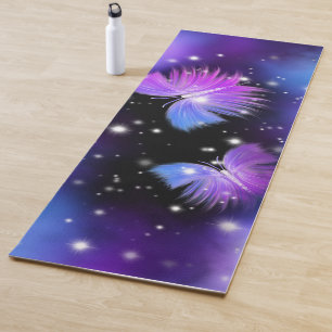 Tapete De Yoga Espaço Fantasia Borboletas Cósmicas